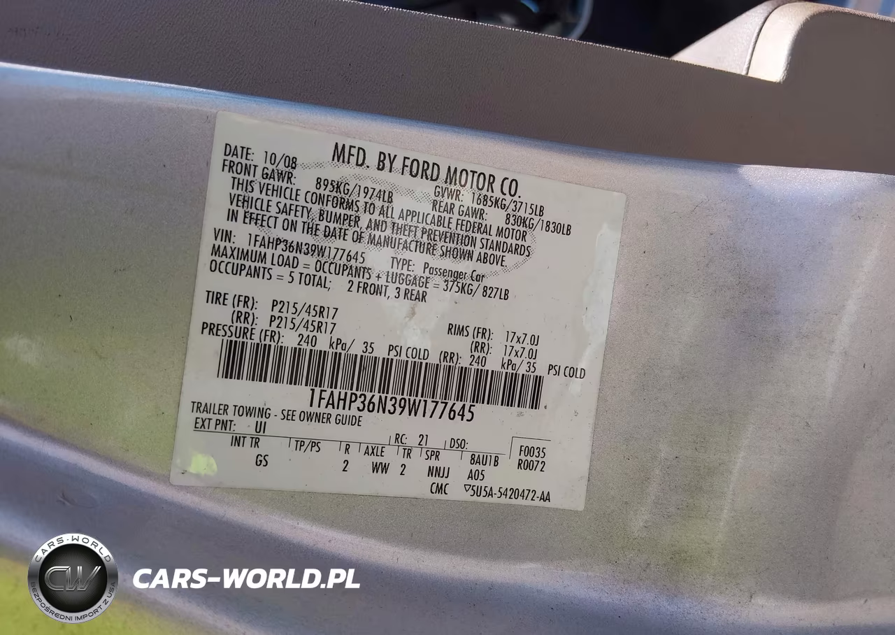 2009 Ford Focus Ses VIN:1FAHP36N39W177645 - 9