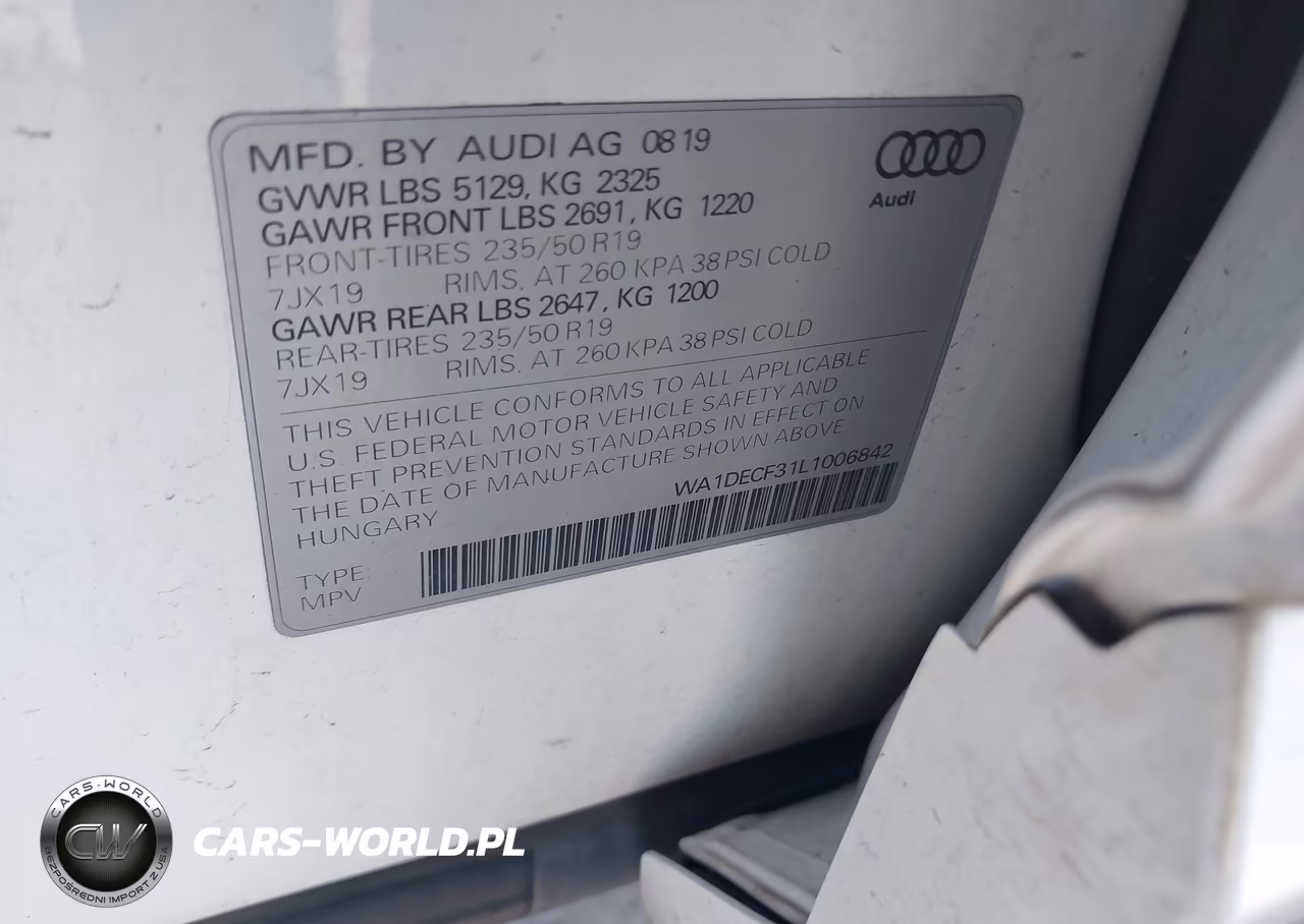 2020 Audi Q3 Premium 45 Tfsi S Line Quattro Tiptronic VIN:WA1DECF31L1006842 - 9