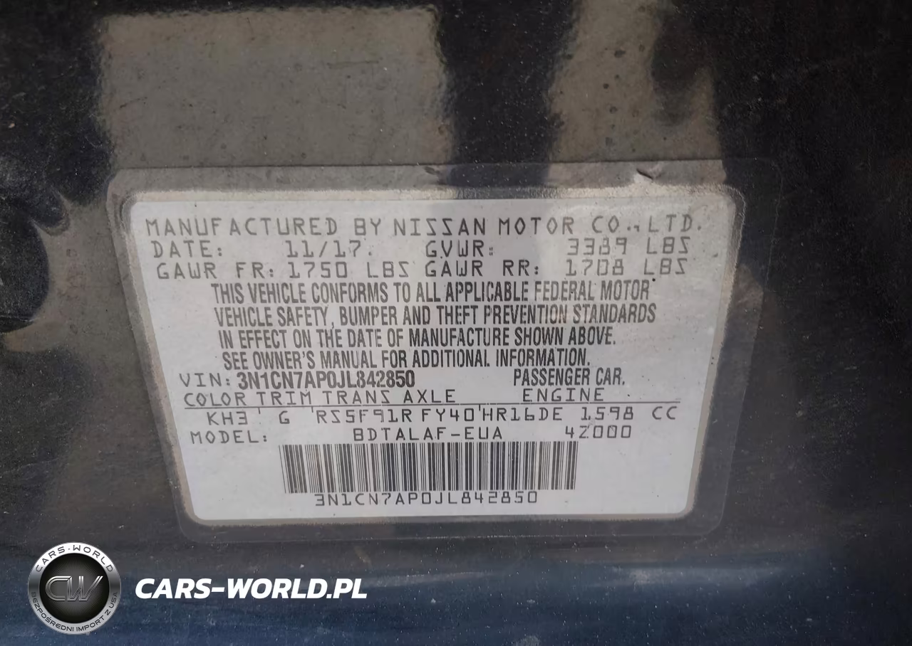 2018 Nissan Versa 1.6 S VIN:3N1CN7AP0JL842850 - 9