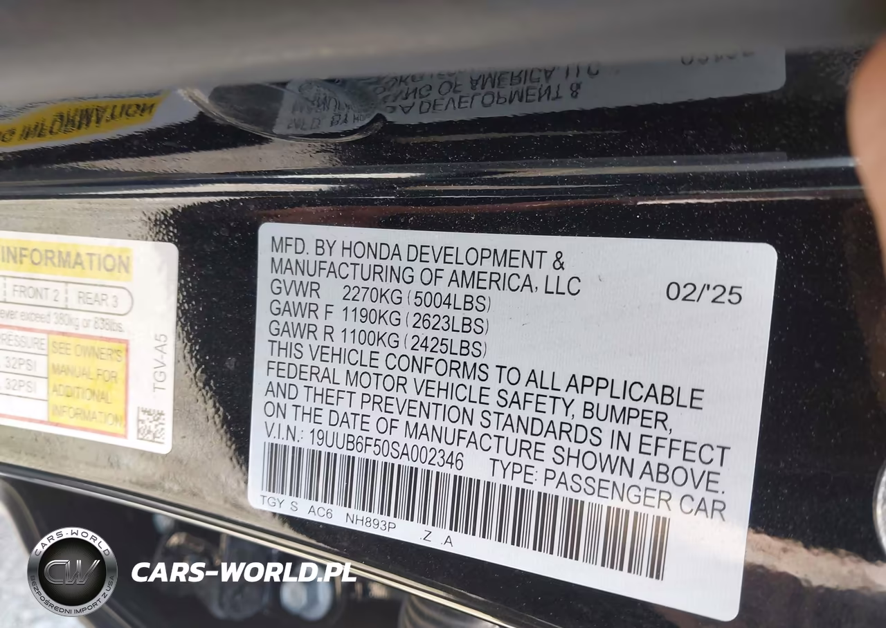2025 Acura Tlx A-Spec Package VIN:19UUB6F50SA002346 - 9