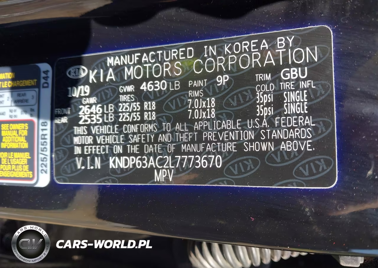 2020 Kia Sportage S VIN:KNDP63AC2L7773670 - 9