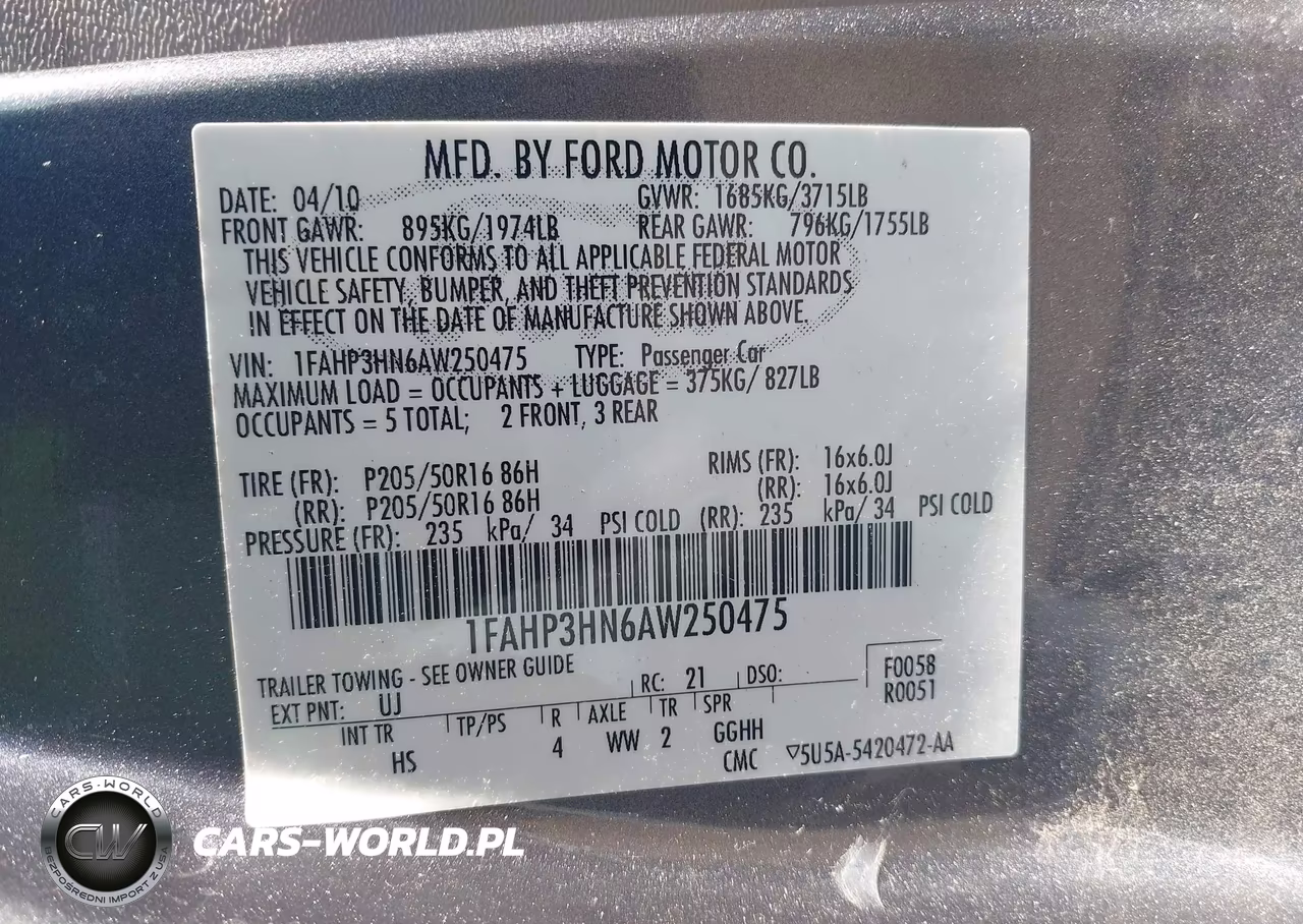 2010 Ford Focus Sel VIN:1FAHP3HN6AW250475 - 9
