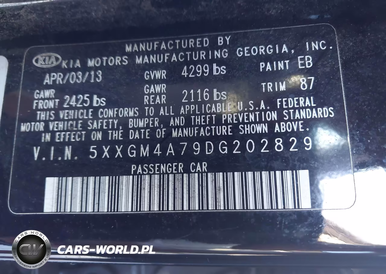 2013 Kia Optima Lx VIN:5XXGM4A79DG202829 - 9