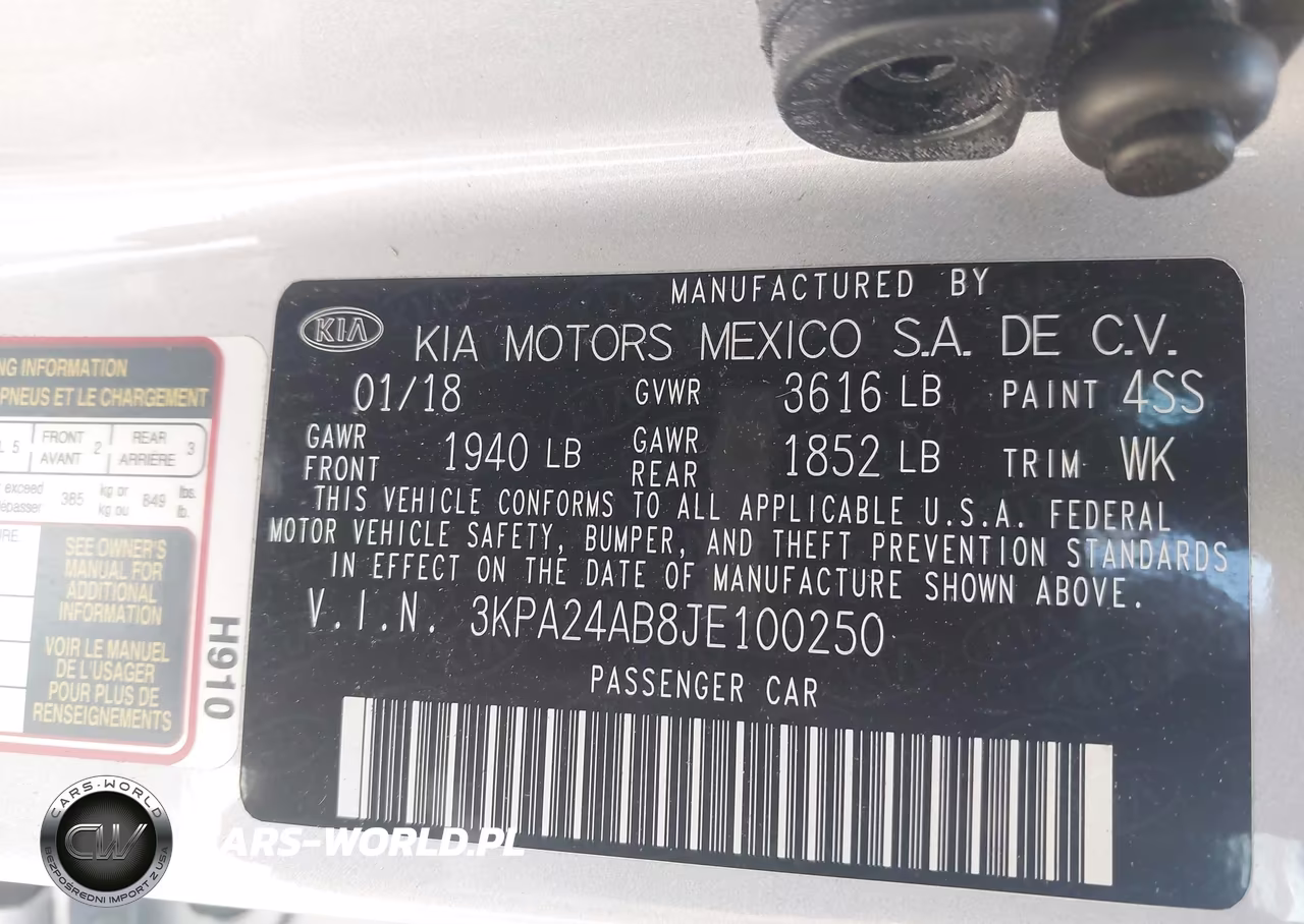 2018 Kia Rio S VIN:3KPA24AB8JE100250 - 9