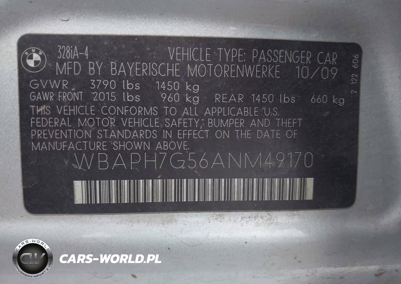 2010 BMW 328I VIN:WBAPH7G56ANM49170 - 9