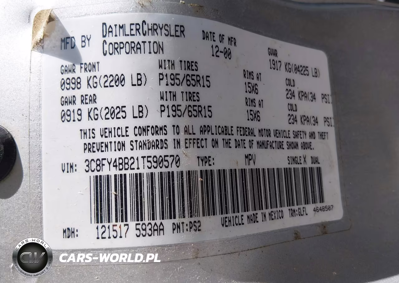 2001 Chrysler Pt Cruiser VIN:3C8FY4BB21T590570 - 9