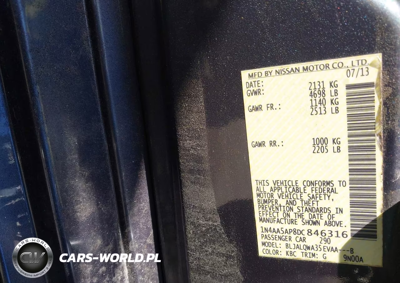 2013 Nissan Maxima 3.5 S VIN:1N4AA5AP8DC846316 - 9
