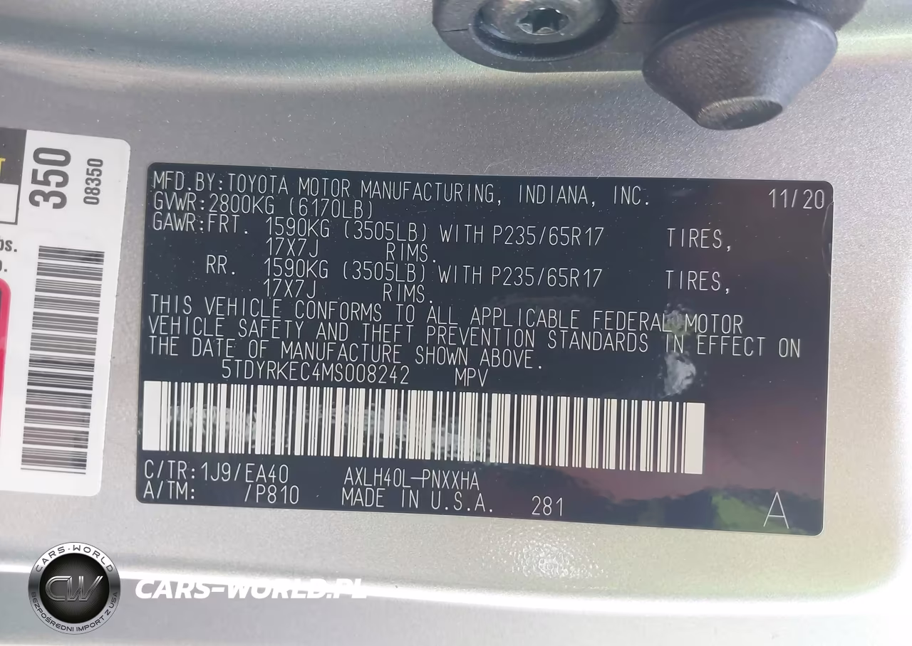 2021 Toyota Sienna Xle VIN:5TDYRKEC4MS008242 - 9