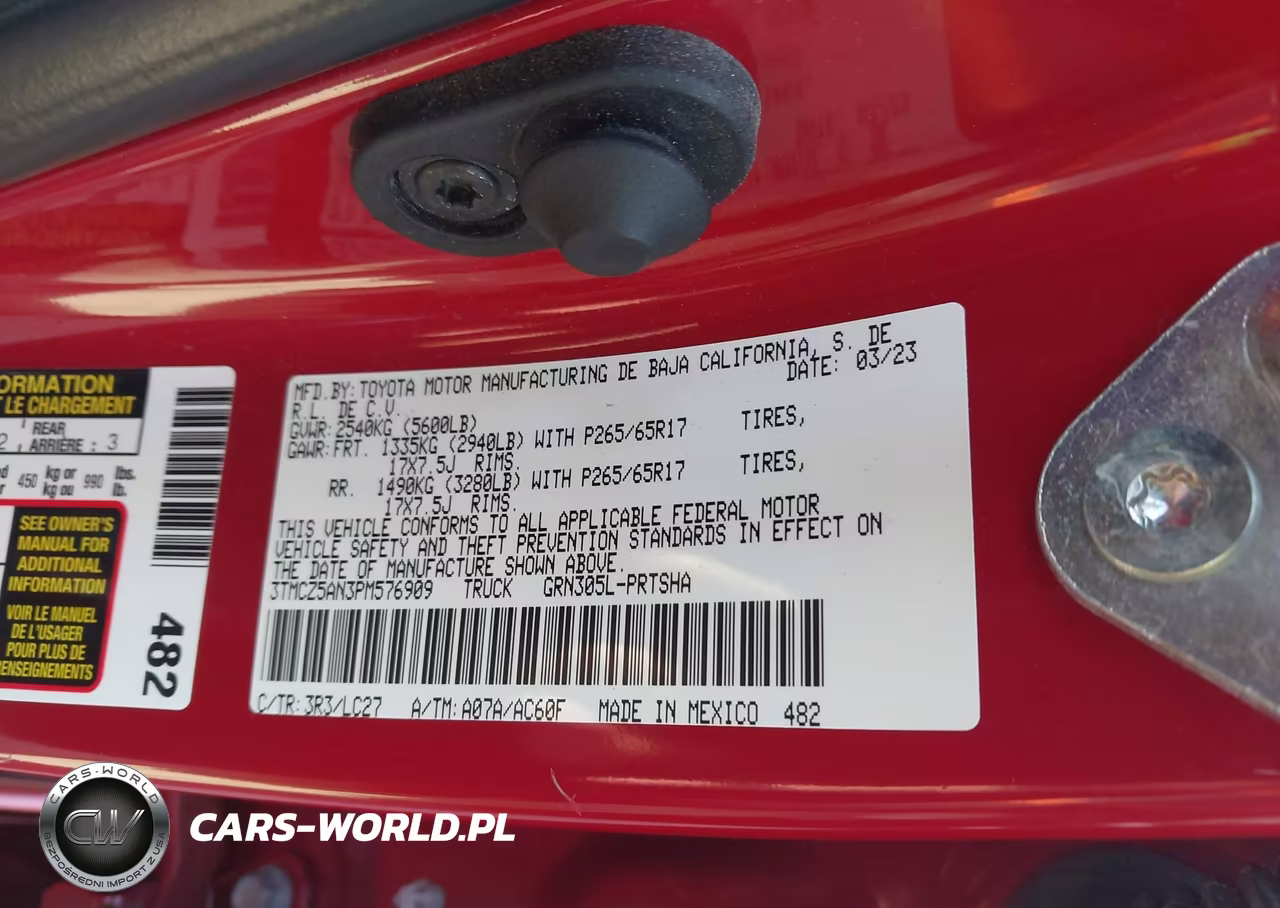 2023 Toyota Tacoma Trd Sport VIN:3TMCZ5AN3PM576909 - 9