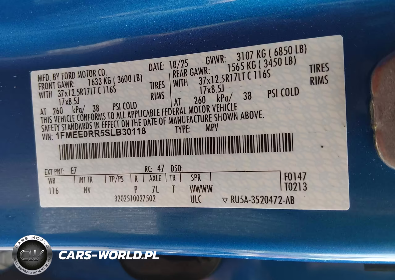 2025 Ford Bronco Raptor VIN:1FMEE0RR5SLB30118 - 9