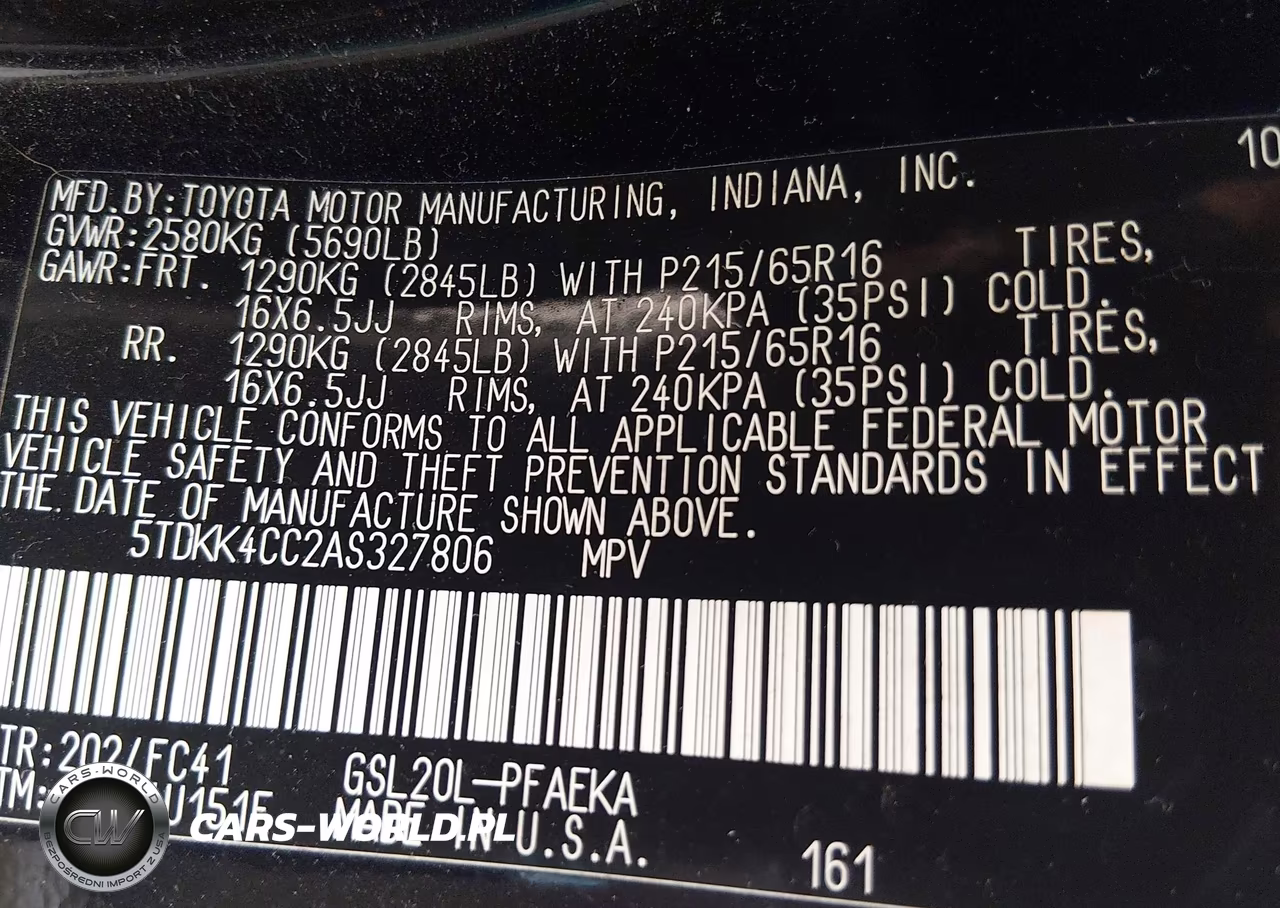 2010 Toyota Sienna Le VIN:5TDKK4CC2AS327806 - 9