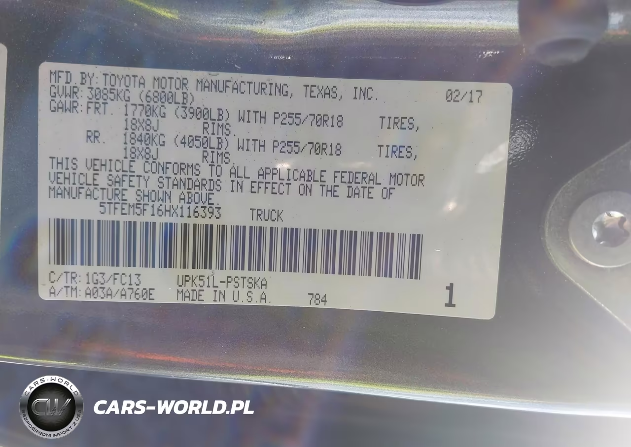 2017 Toyota Tundra Sr5 4.6L V8 VIN:5TFEM5F16HX116393 - 9