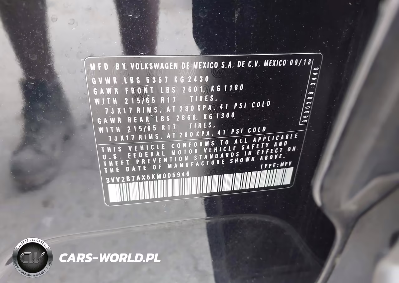 2019 Volkswagen Tiguan 2.0T Se-2.0T Sel-2.0T Sel R-Line-2.0T Sel R-Line Black VIN:3VV2B7AX5KM005946 - 9