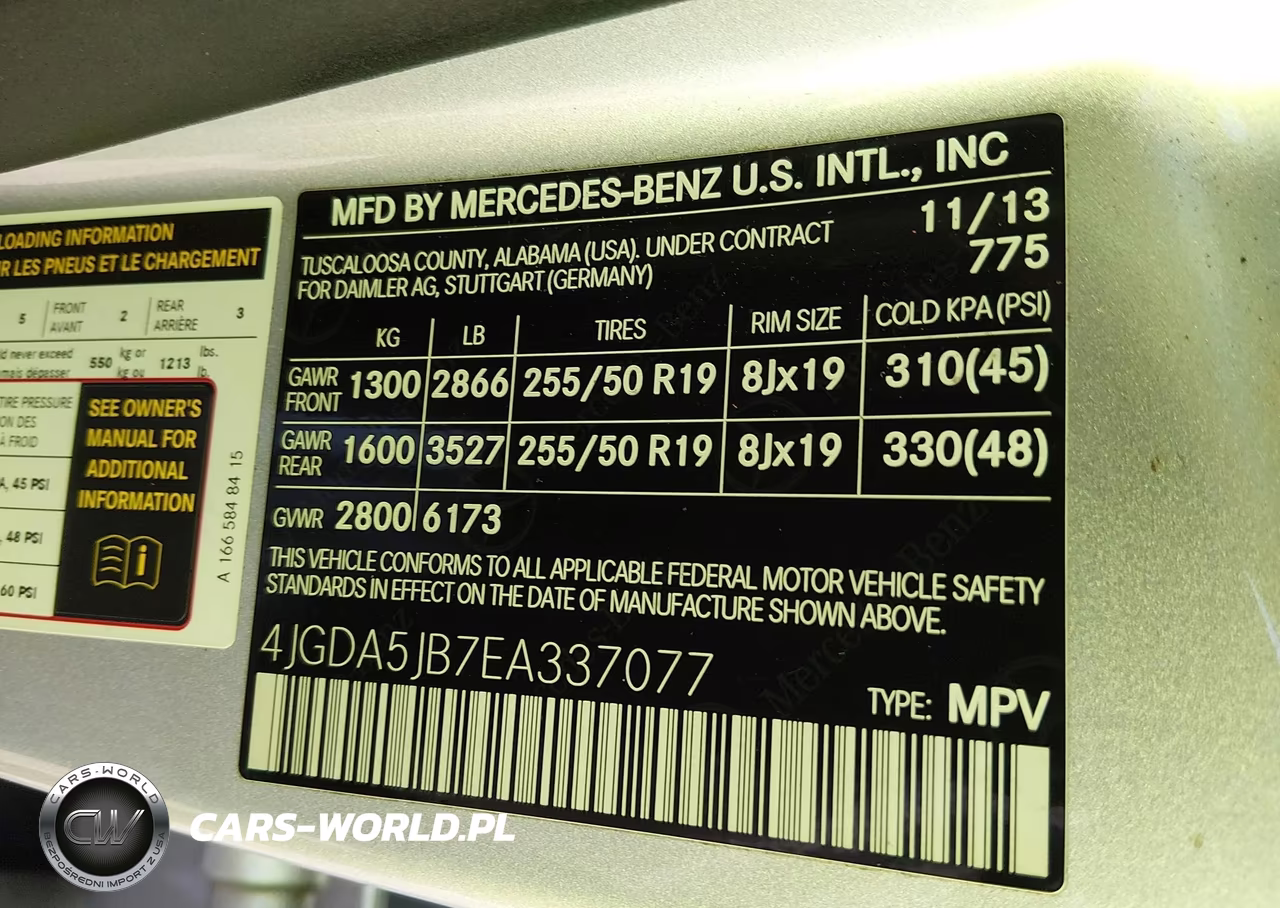 2014 Mercedes-Benz Ml 350 VIN:4JGDA5JB7EA337077 - 9