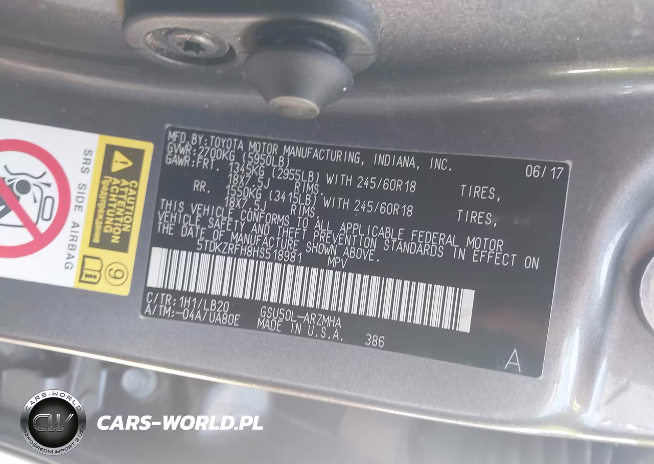 2017 Toyota Highlander Xle VIN:5TDKZRFH8HS518981 - 9