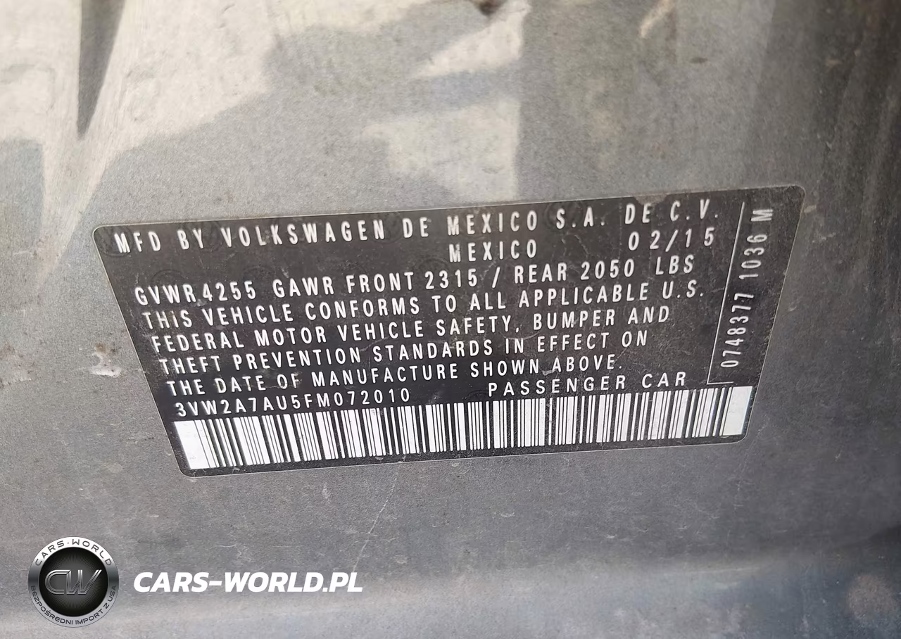 2015 Volkswagen Golf Tdi Sel 4-Door VIN:3VW2A7AU5FM072010 - 9