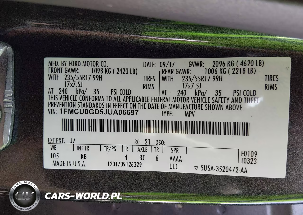 2018 Ford Escape Se VIN:1FMCU0GD5JUA06697 - 9