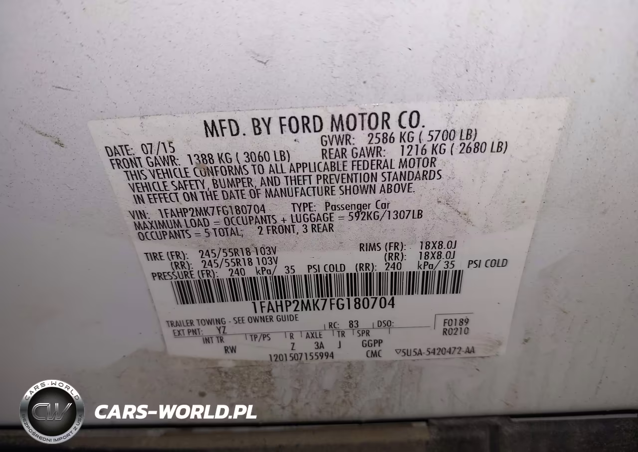 2015 Ford Police Interceptor VIN:1FAHP2MK7FG180704 - 9