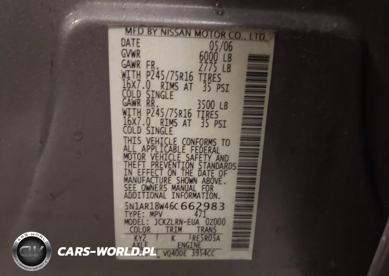 2006 Nissan Pathfinder S VIN:5N1AR18W46C662983 - 9