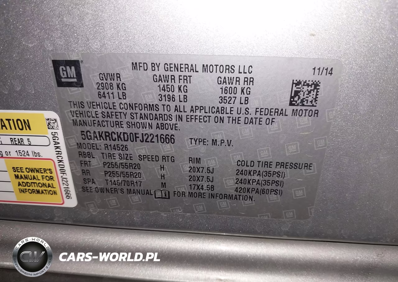 2015 Buick Enclave Premium VIN:5GAKRCKD0FJ221666 - 9
