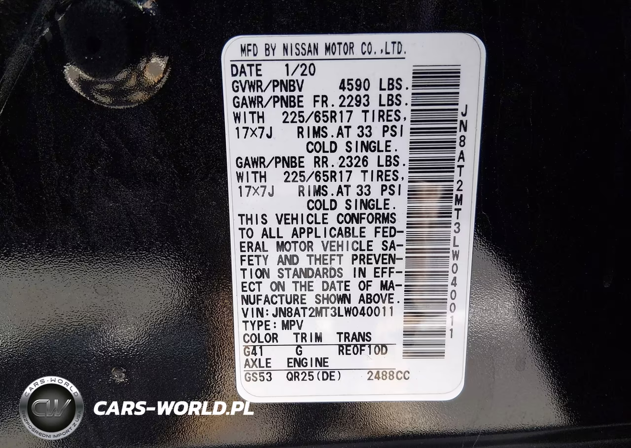 2020 Nissan Rogue S Fwd VIN:JN8AT2MT3LW040011 - 9