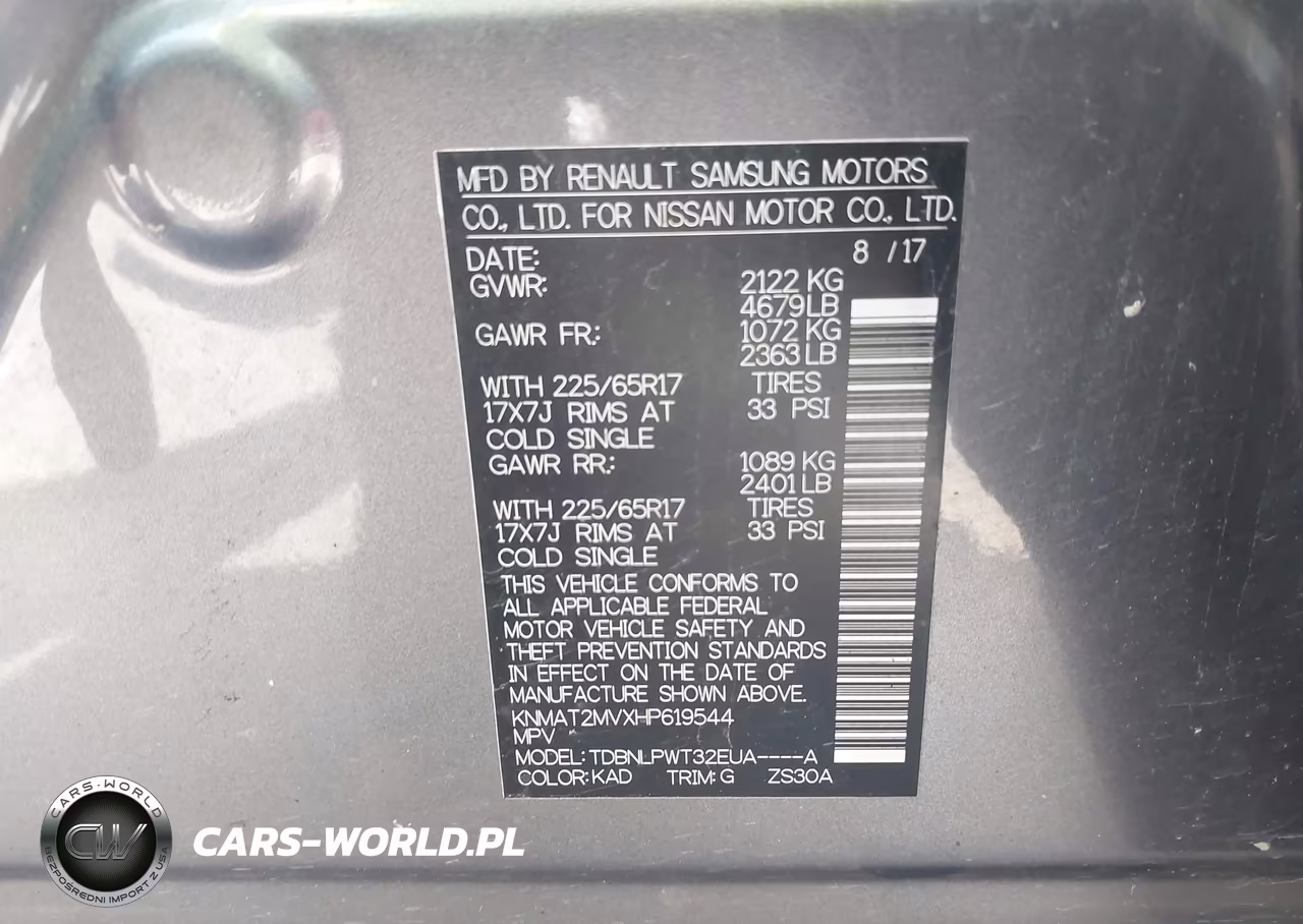 2017 Nissan Rogue S VIN:KNMAT2MVXHP619544 - 9