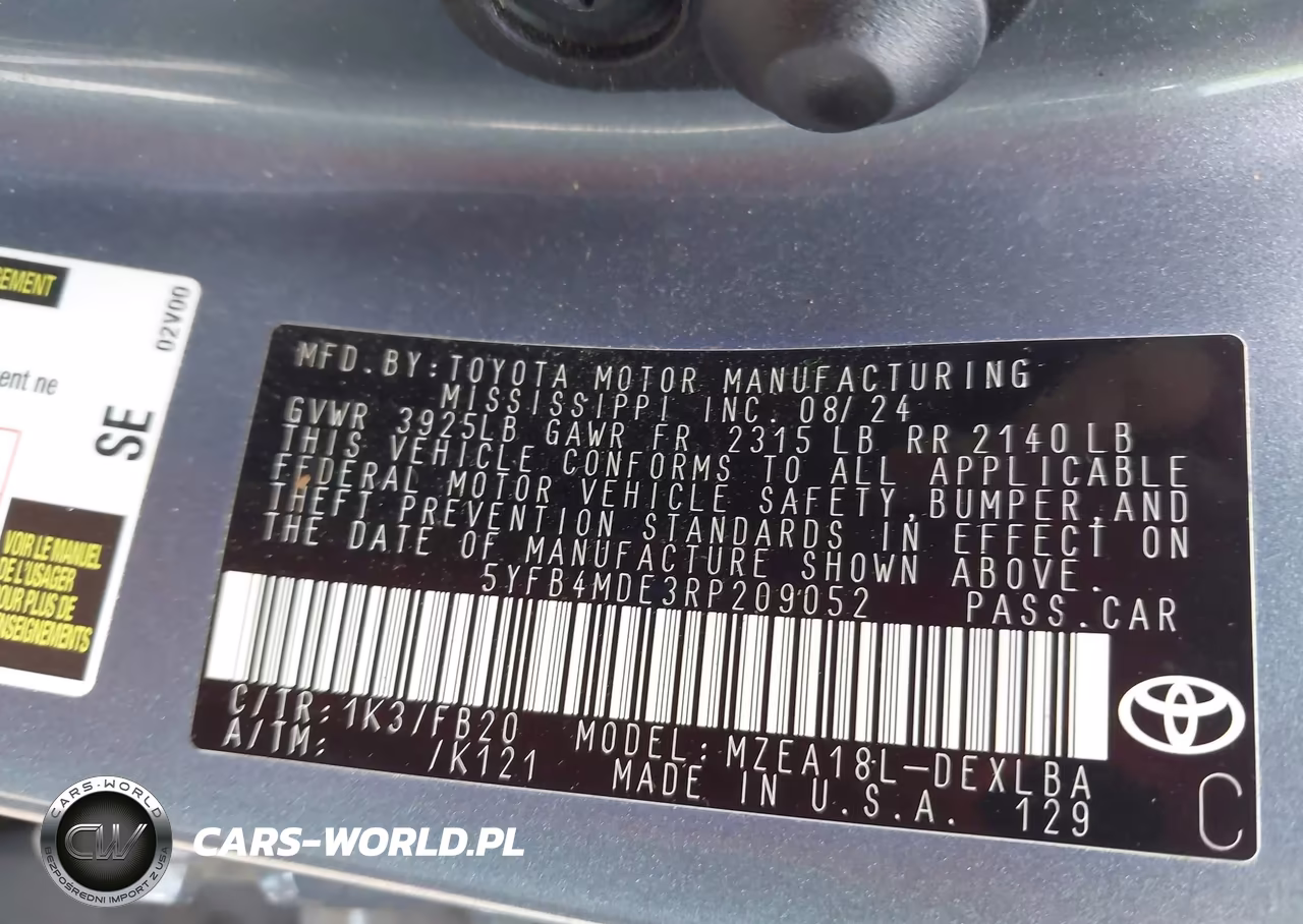 2024 Toyota Corolla Le VIN:5YFB4MDE3RP209052 - 9
