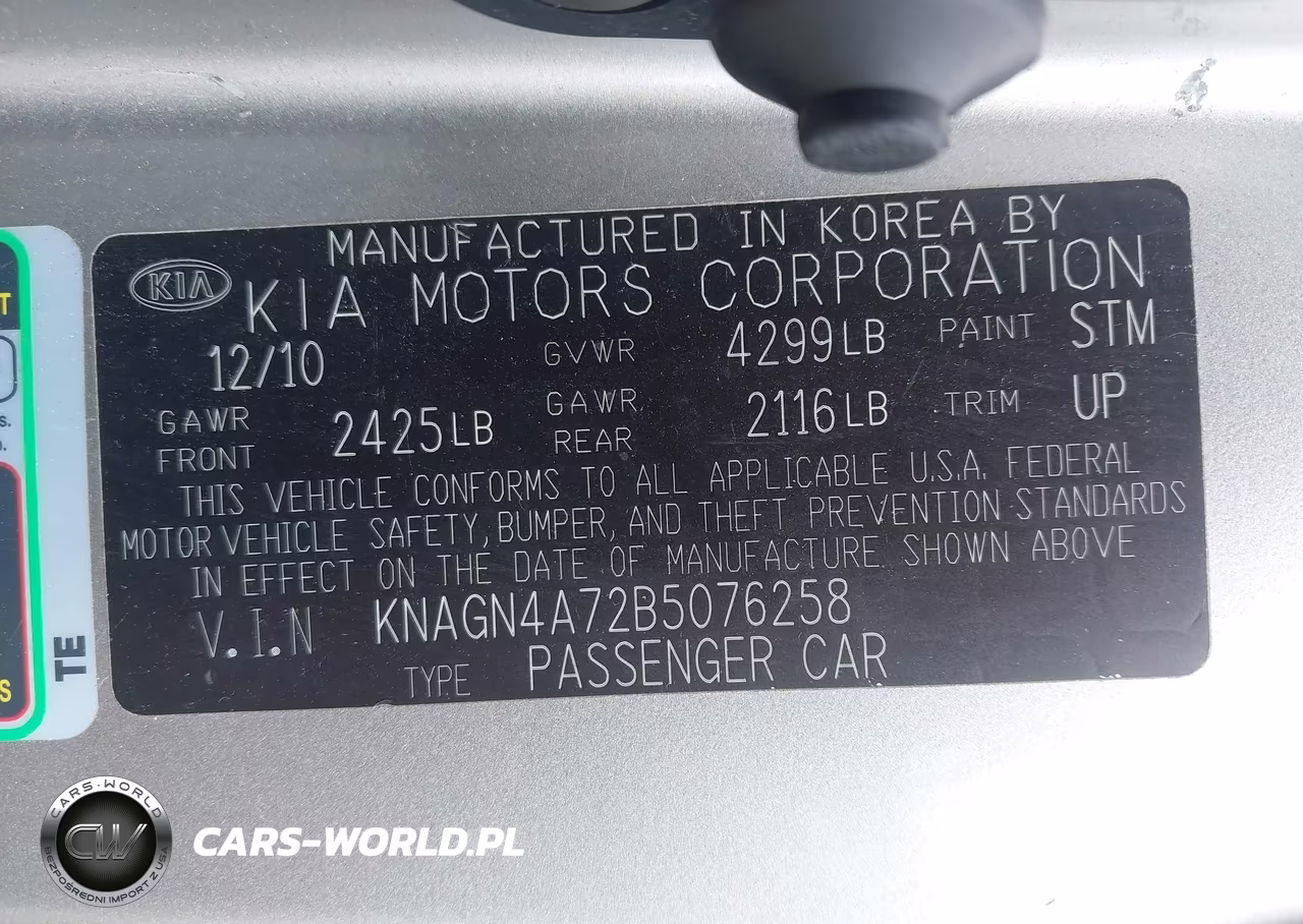 2011 Kia Optima Ex VIN:KNAGN4A72B5076258 - 9