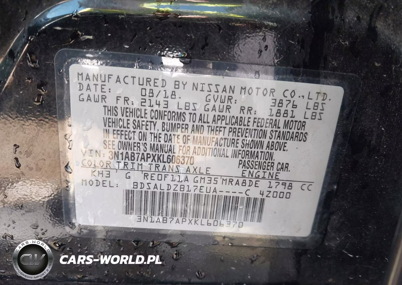 2019 Nissan Sentra Sv VIN:3N1AB7APXKL606370 - 9