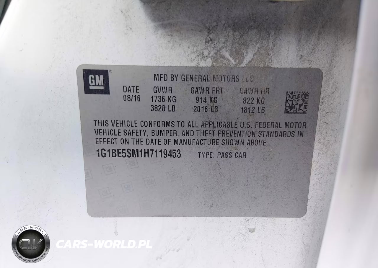 2017 Chevrolet Cruze Lt Auto VIN:1G1BE5SM1H7119453 - 9