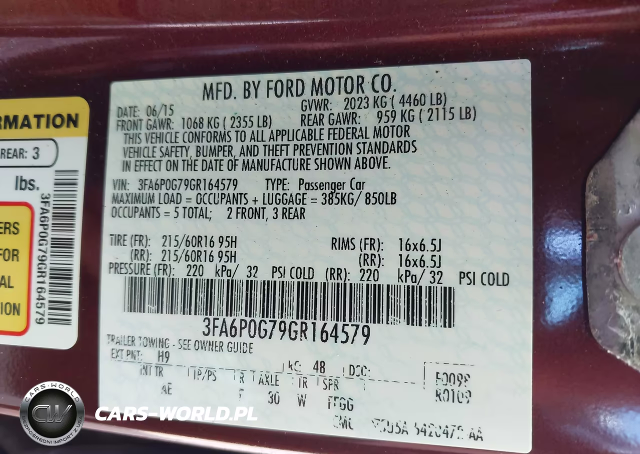 2016 Ford Fusion S VIN:3FA6P0G79GR164579 - 9