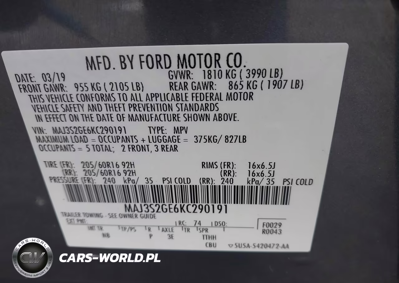 2019 Ford Ecosport Se VIN:MAJ3S2GE6KC290191 - 9