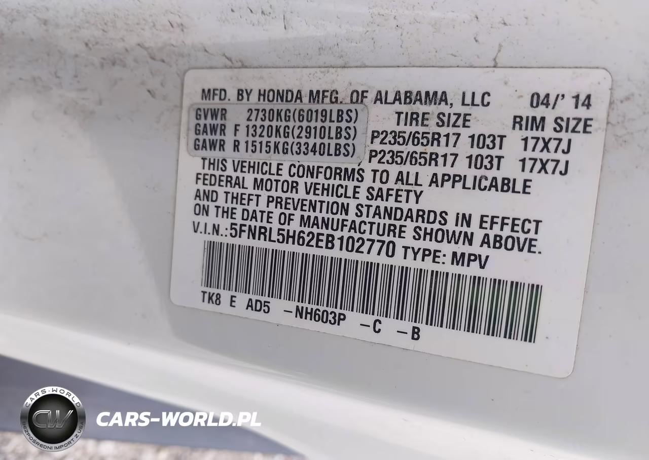 2014 Honda Odyssey Ex-L VIN:5FNRL5H62EB102770 - 9