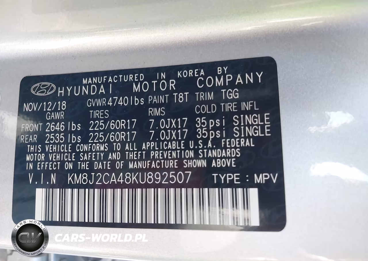 2019 Hyundai Tucson Se VIN:KM8J2CA48KU892507 - 9