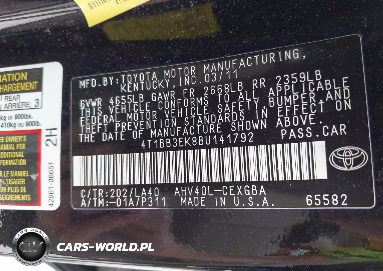 2011 Toyota Camry Hybrid VIN:4T1BB3EK8BU141792 - 9