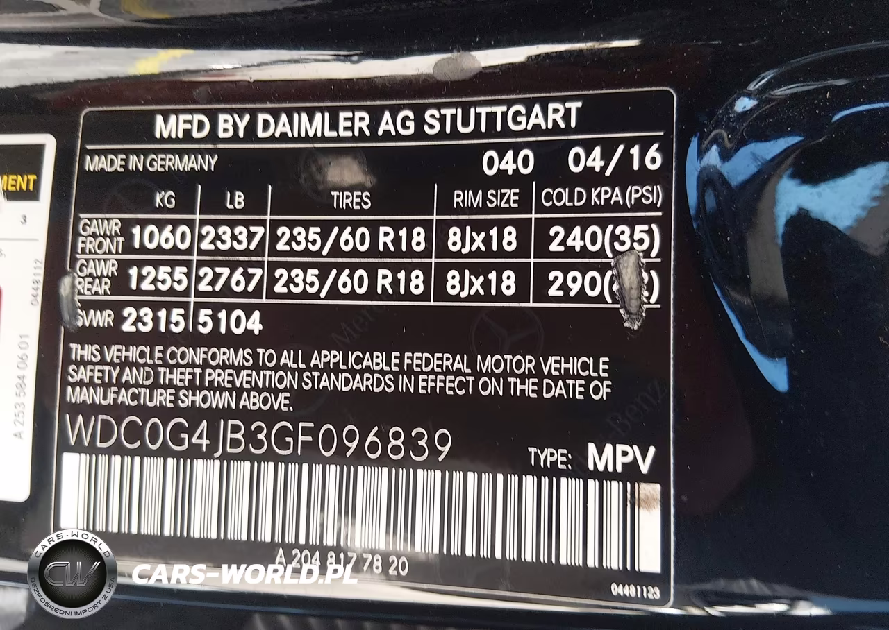 2016 Mercedes-Benz Glc 300 VIN:WDC0G4JB3GF096839 - 9