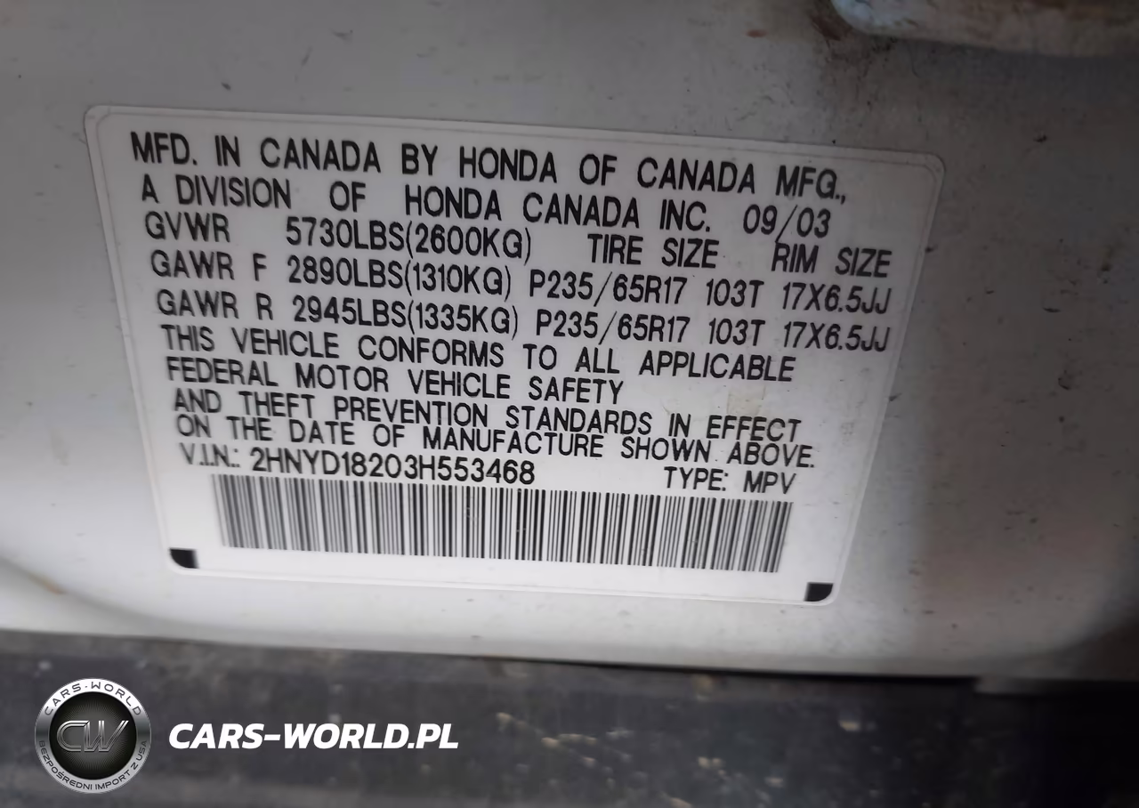 2003 Acura Mdx VIN:2HNYD18203H553468 - 9