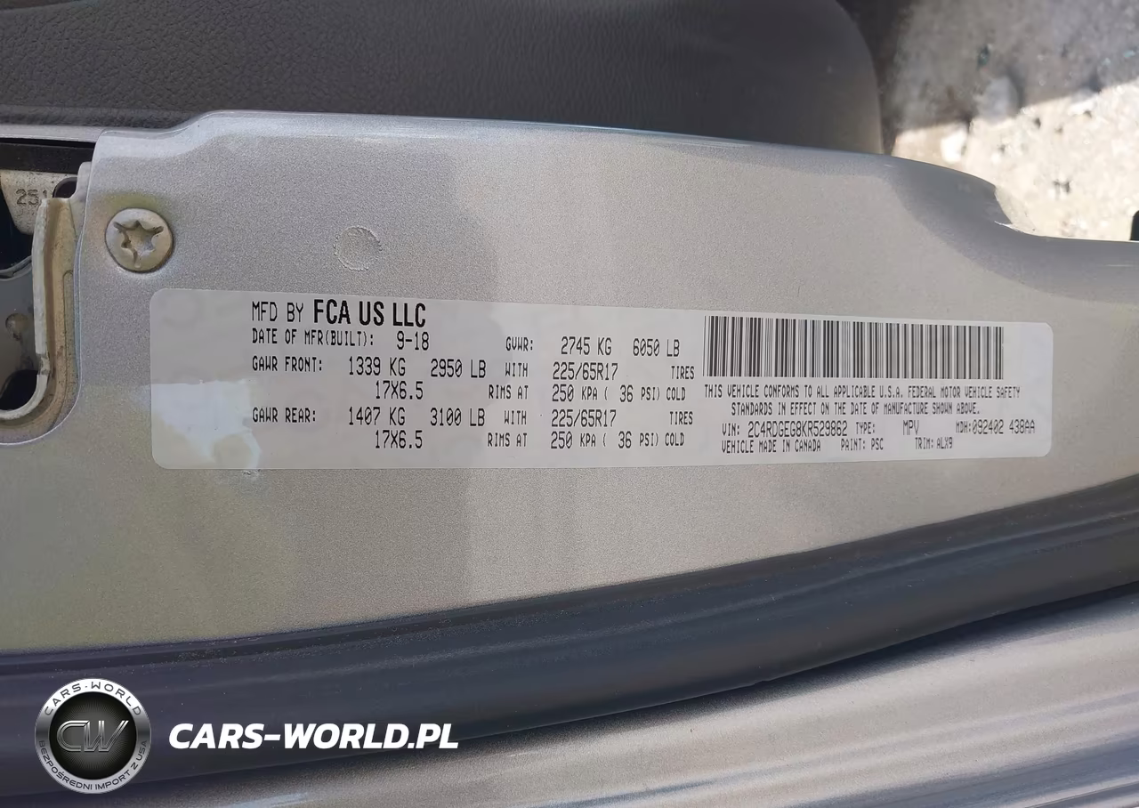 2019 Dodge Grand Caravan Gt VIN:2C4RDGEG8KR529862 - 9