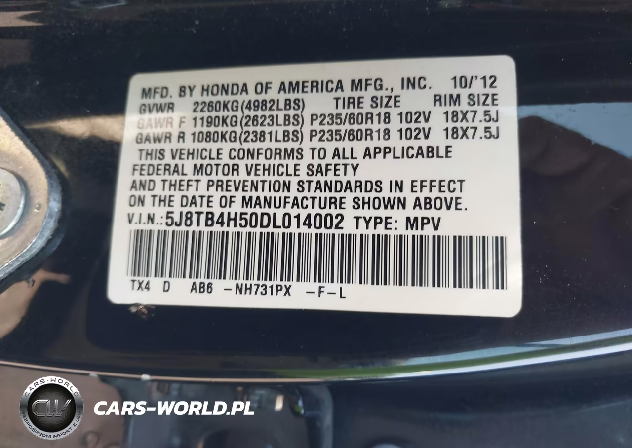 2013 Acura Rdx VIN:5J8TB4H50DL014002 - 9