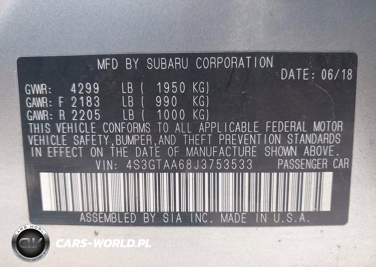 2018 Subaru Impreza 2.0I VIN:4S3GTAA68J3753533 - 9
