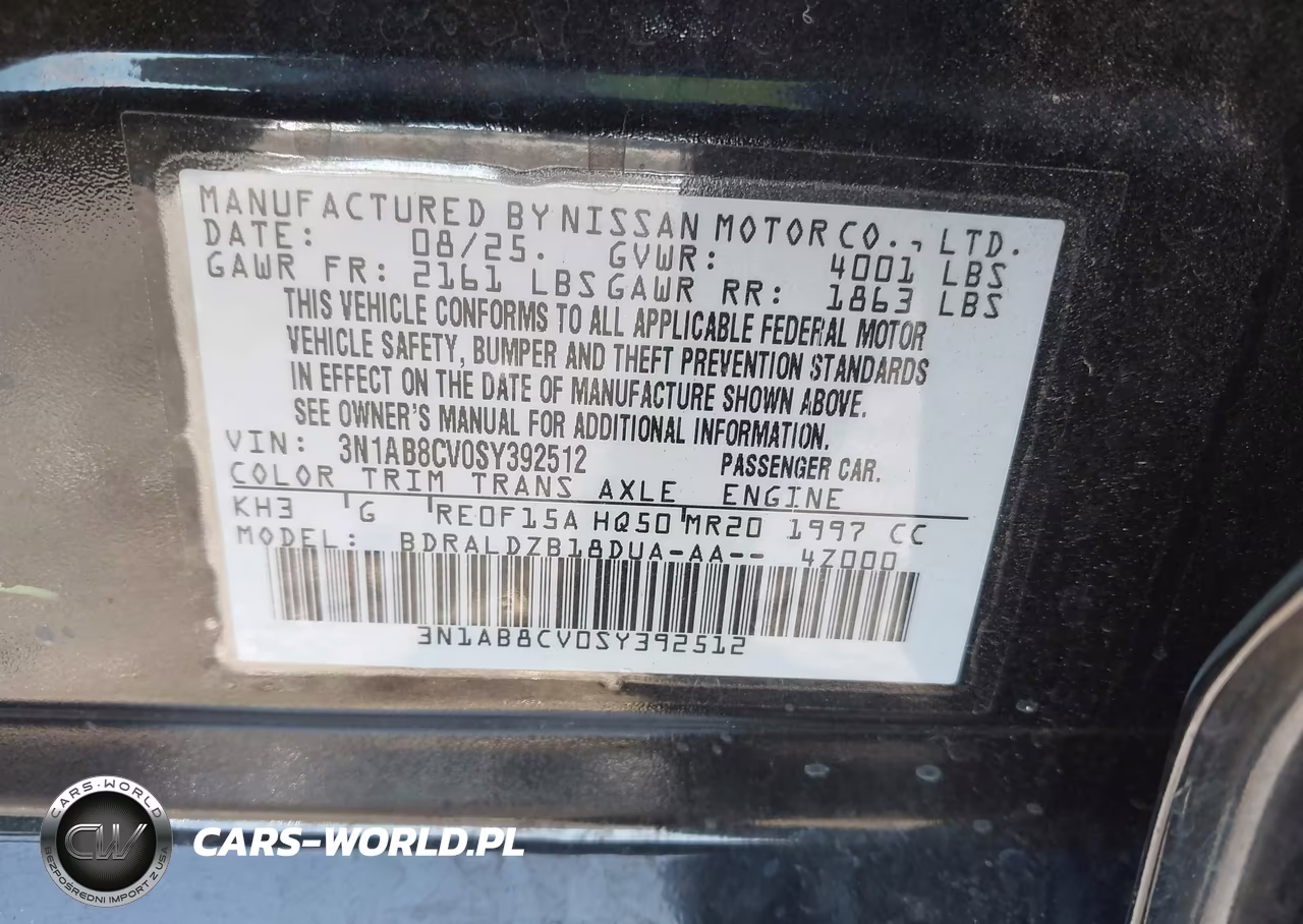 2025 Nissan Sentra Sv VIN:3N1AB8CV0SY392512 - 9
