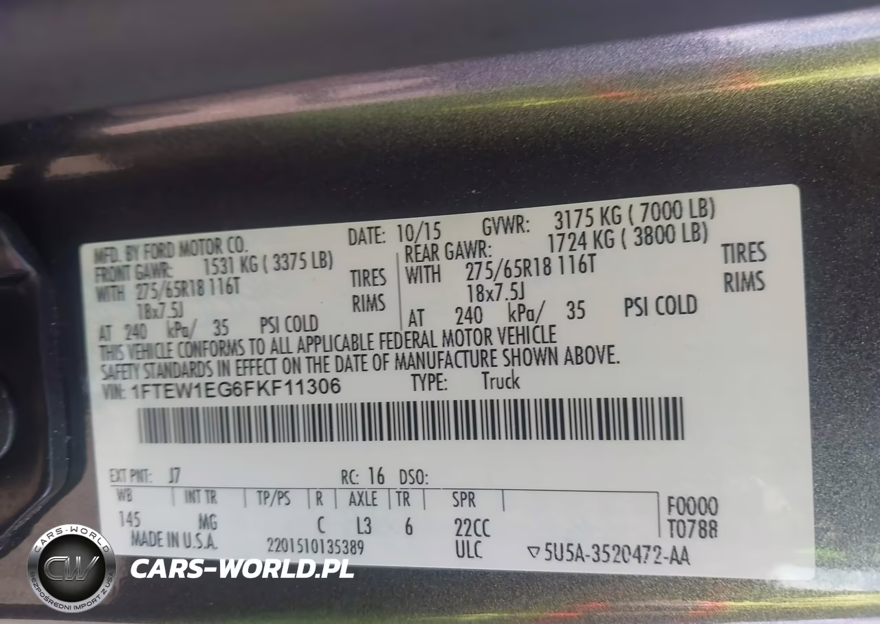2015 Ford F-150 Xlt VIN:1FTEW1EG6FKF11306 - 9