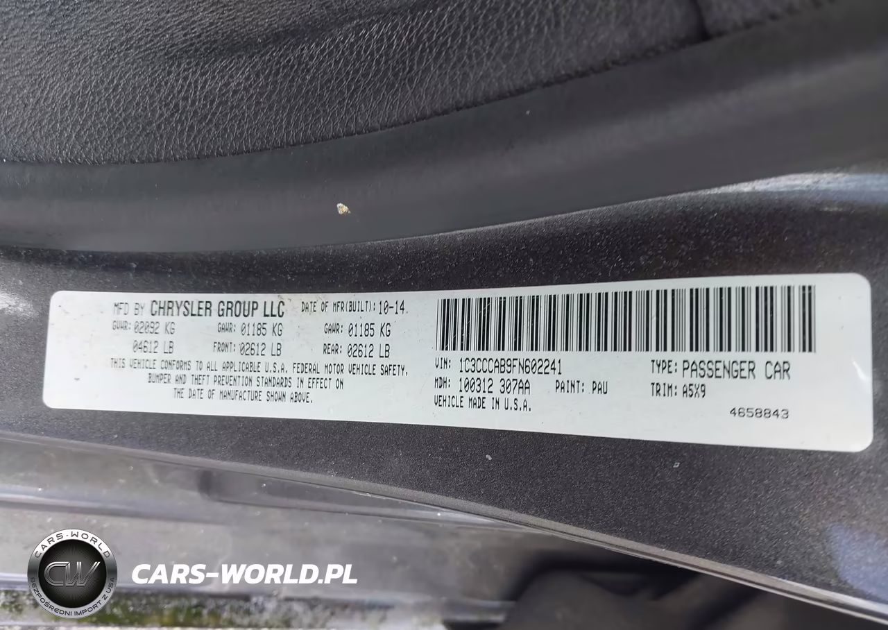 2015 Chrysler 200 Limited VIN:1C3CCCAB9FN602241 - 9