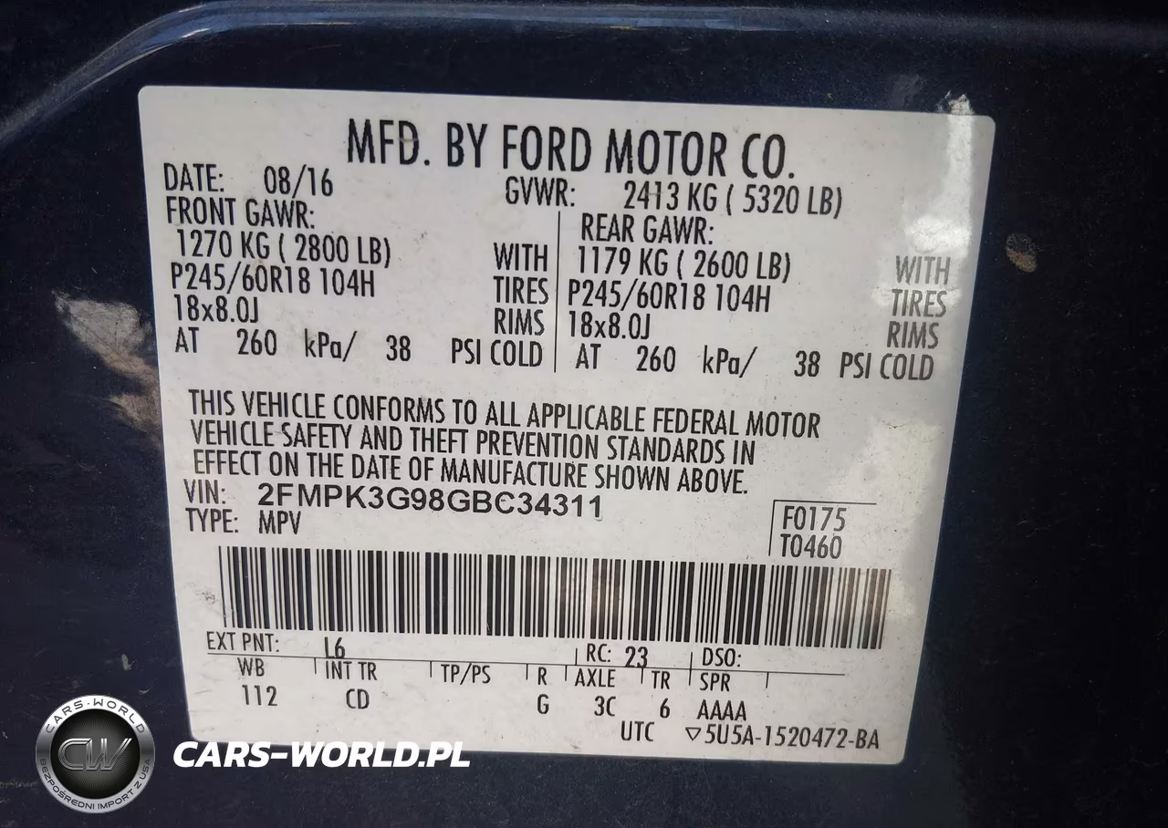 2016 Ford Edge Se VIN:2FMPK3G98GBC34311 - 9