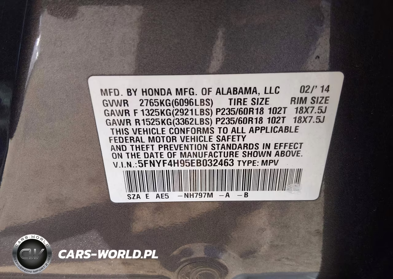 2014 Honda Pilot Touring VIN:5FNYF4H95EB032463 - 9