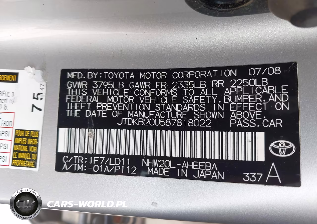 2008 Toyota Prius VIN:JTDKB20U587818022 - 9