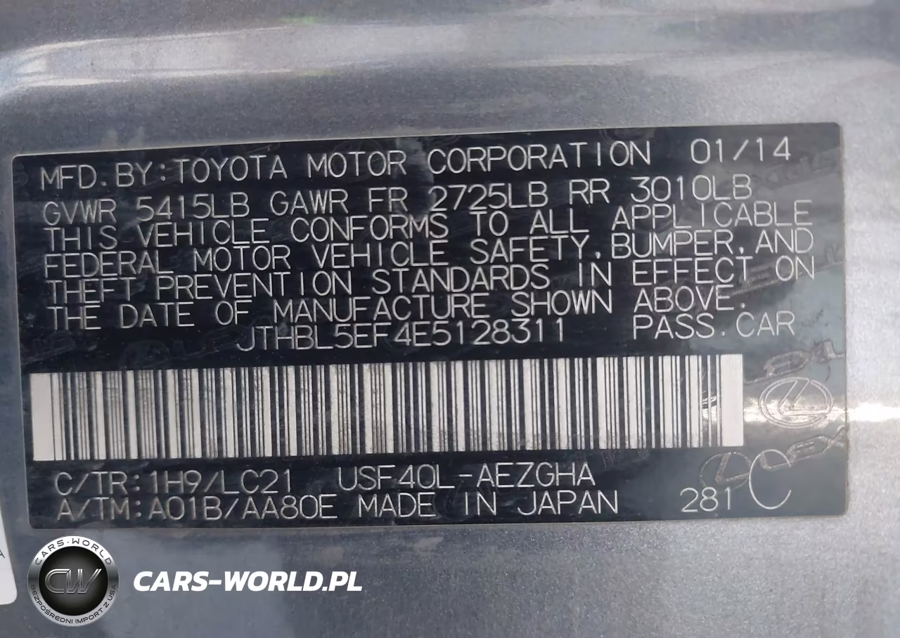 2014 Lexus Ls 460 VIN:JTHBL5EF4E5128311 - 9