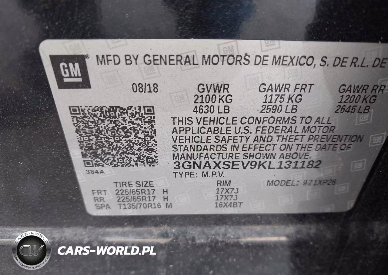 2019 Chevrolet Equinox Ls VIN:3GNAXSEV9KL131182 - 9