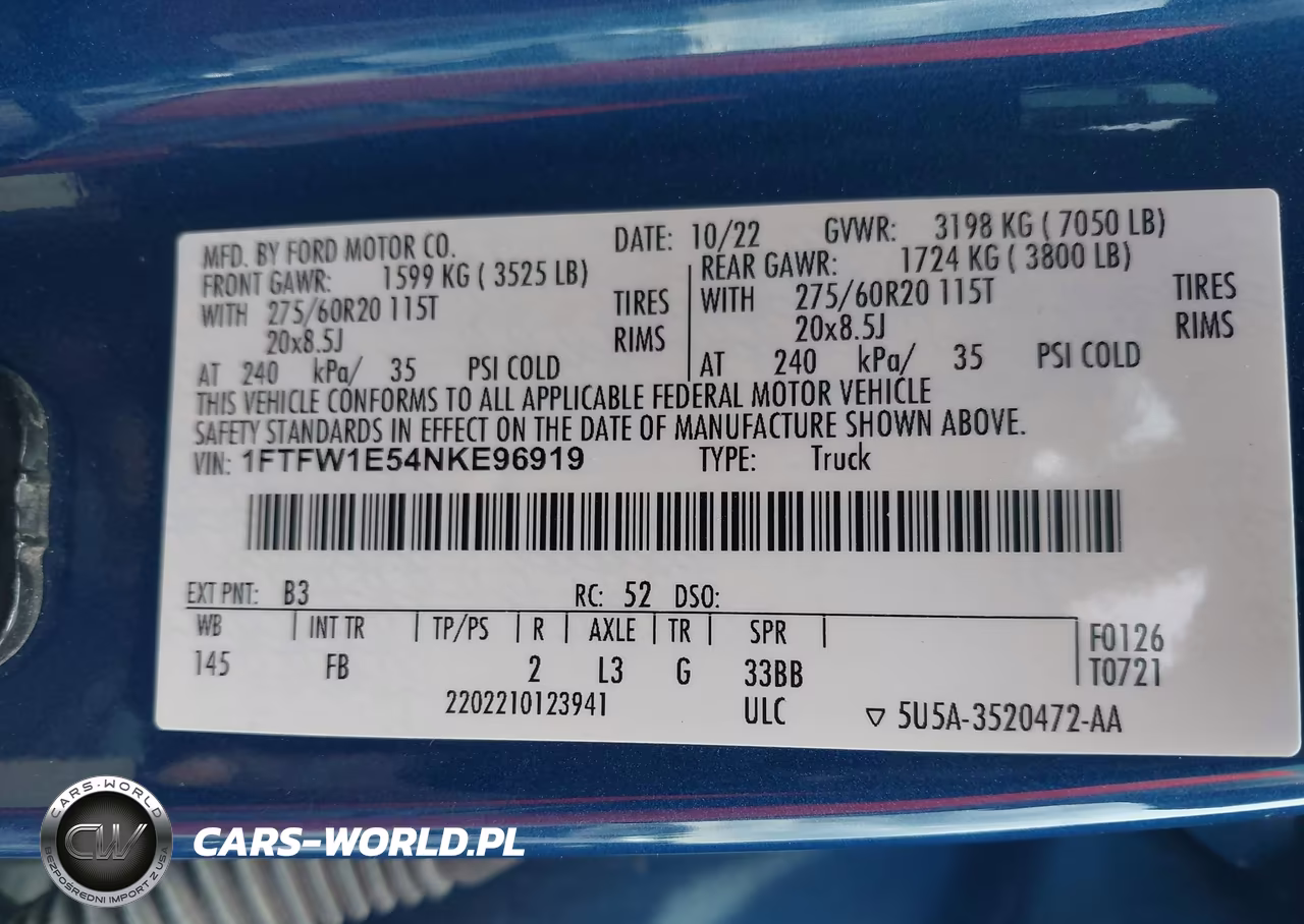 2022 Ford F-150 Xlt VIN:1FTFW1E54NKE96919 - 9