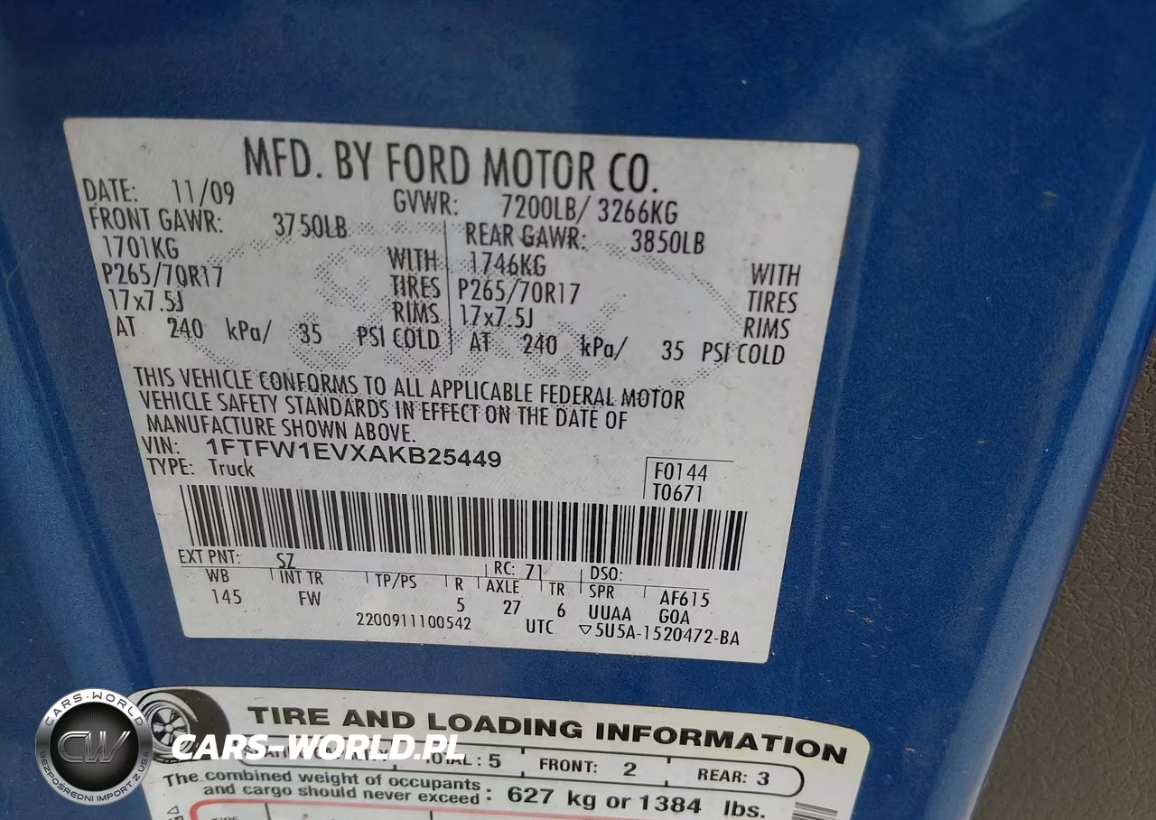 2010 Ford F-150 Fx4-Harley-Davidson-King Ranch-Lariat-Platinum-Xl-Xlt VIN:1FTFW1EVXAKB25449 - 9